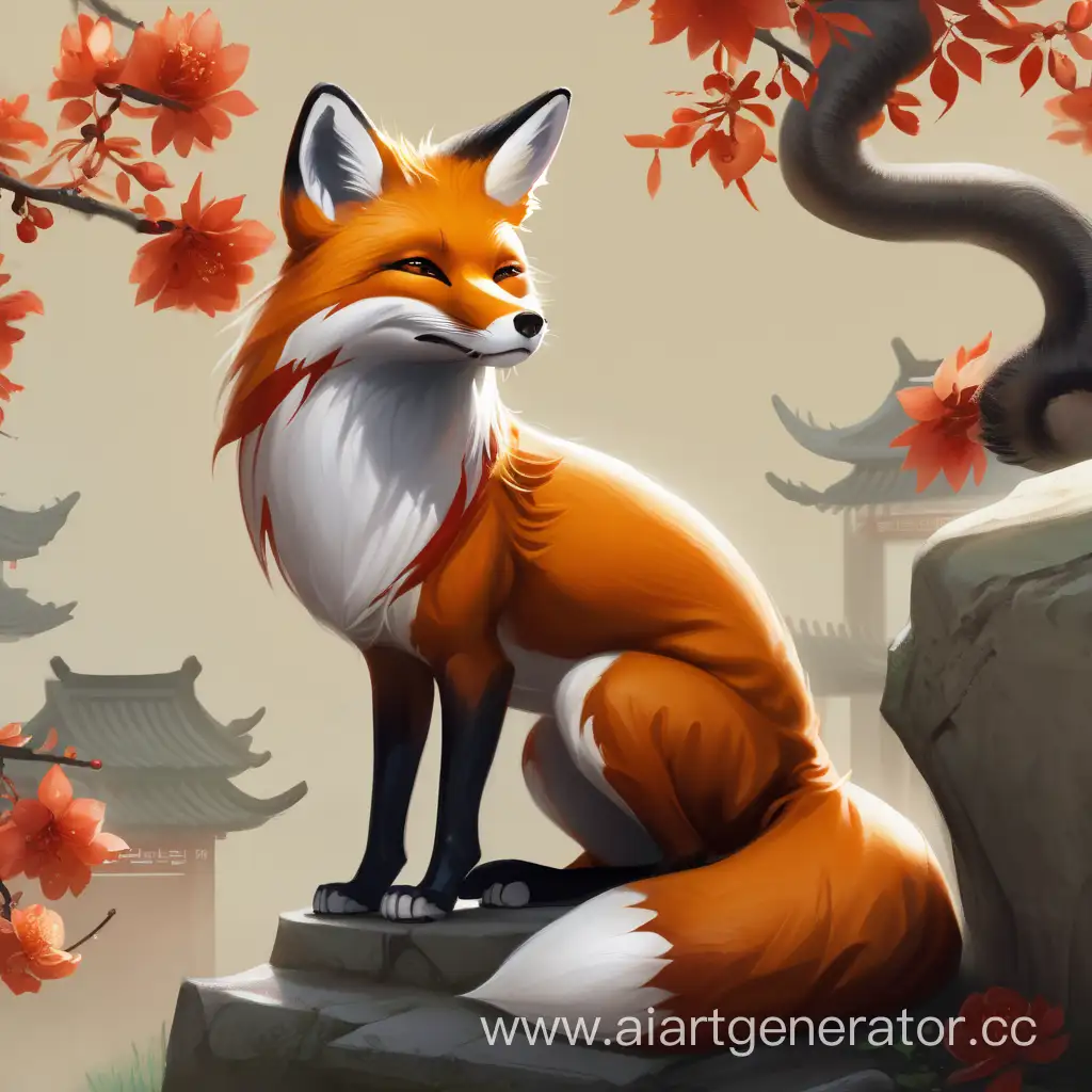 Mysterious-Chinese-Fox-in-Enchanted-Forest
