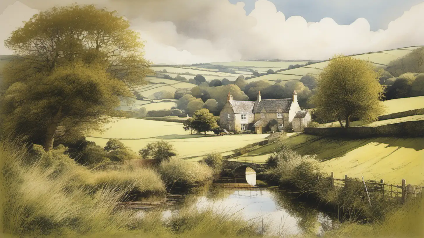Serene English Landscape in John Blockleys Evocative Style