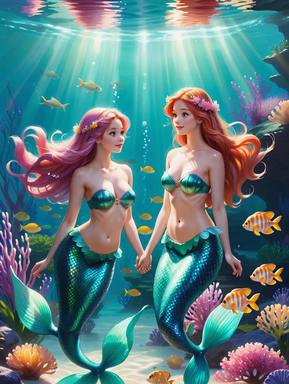Enchanting Mermaids Embrace Springs Blooming Waters