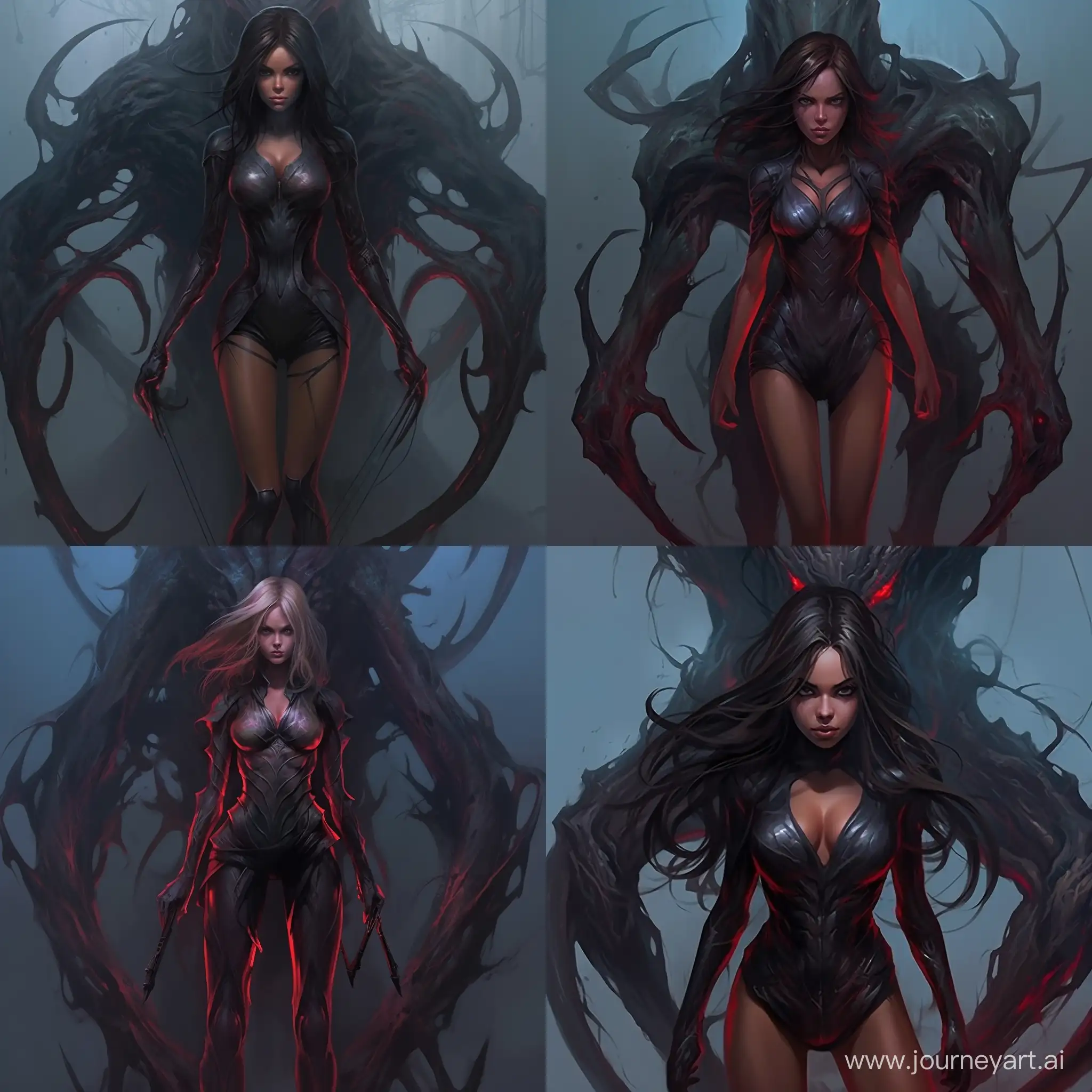 Cyberpunk-Game-Character-Beautiful-WomanSpider-Monster