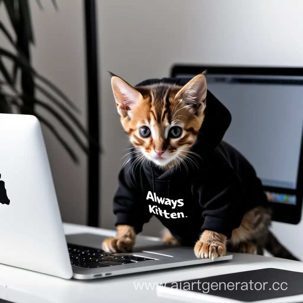 Adorable-Chausie-Kitten-in-Always-Sweatshirt-on-MacBook-Keyboard