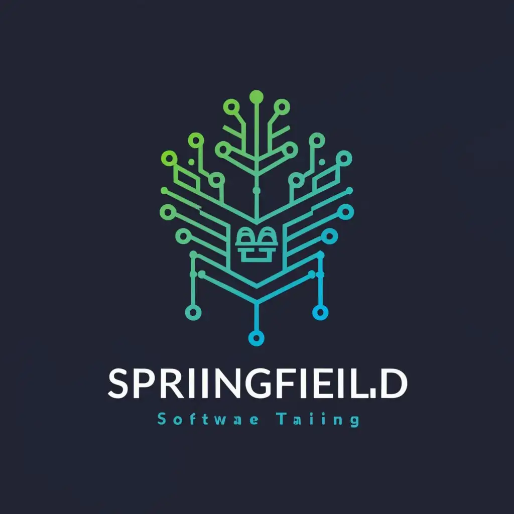 a logo design,with the text "Springfield", main symbol:computer science education and software training,complex,be used in Technology industry,clear background
