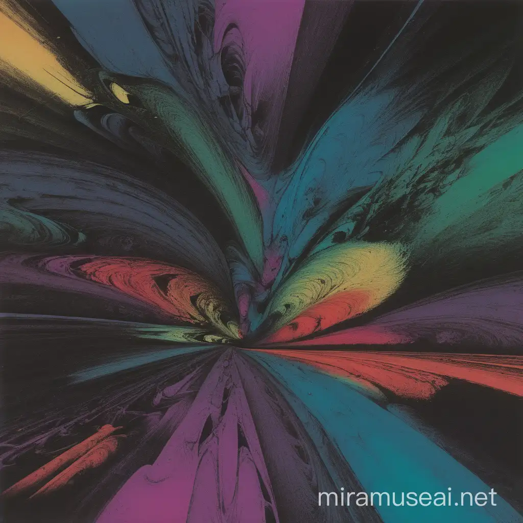 Enigmatic Mischief Abstract Dark Art with Multicolor Palette