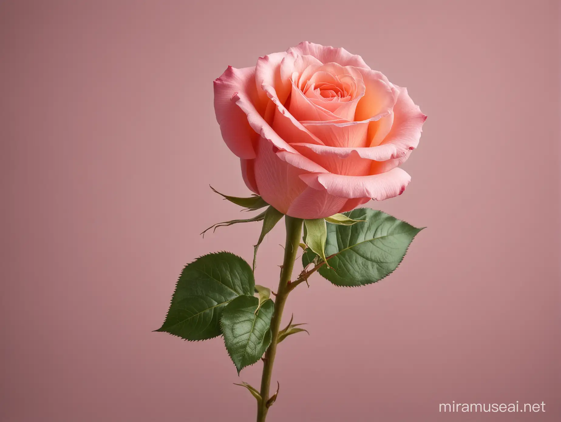 Vibrant Isolated Rose Blossom on White Background