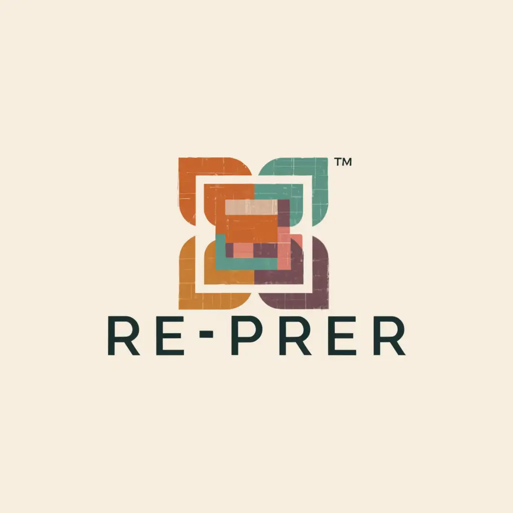 a logo design,with the text "Re:Parer", main symbol:Handcrafted patchwork style square shaped icon,Moderate,be used in Nonprofit industry,clear background