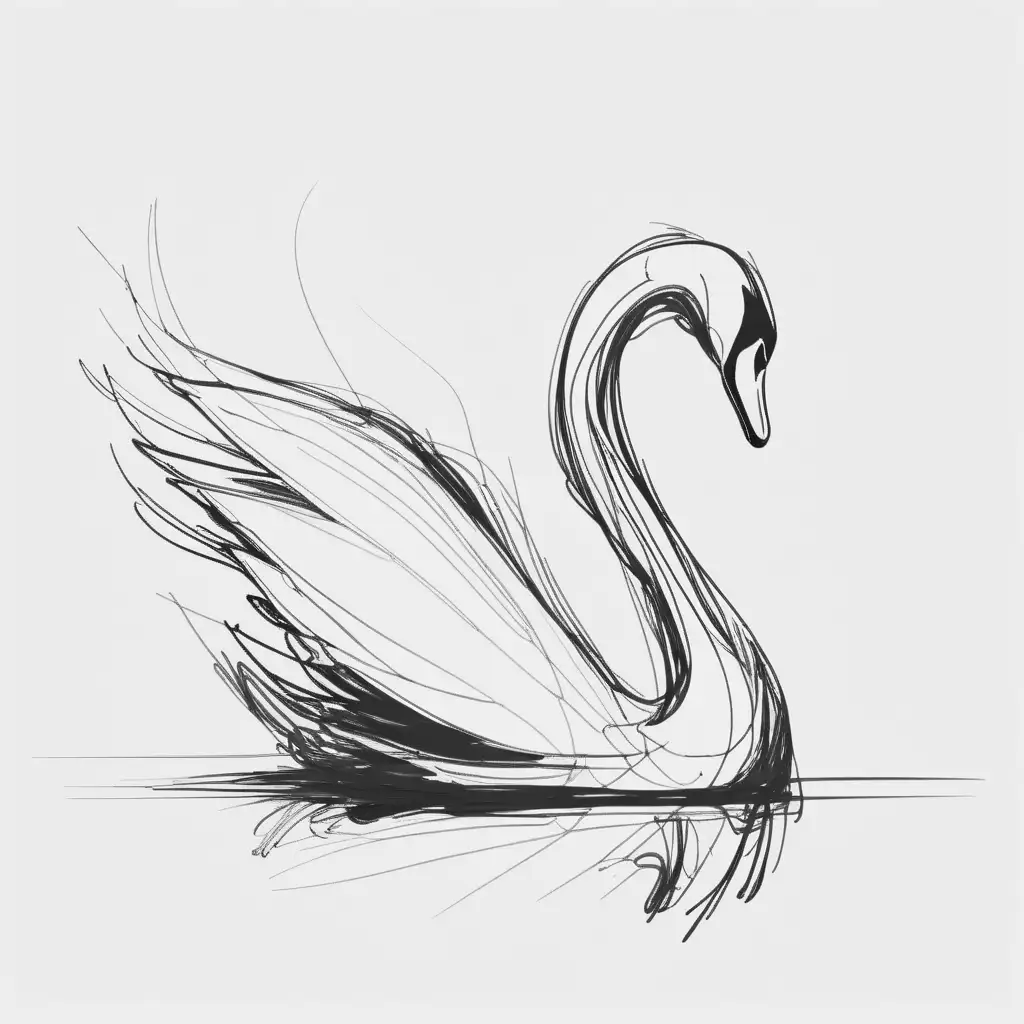 abstract swan sketch minimal