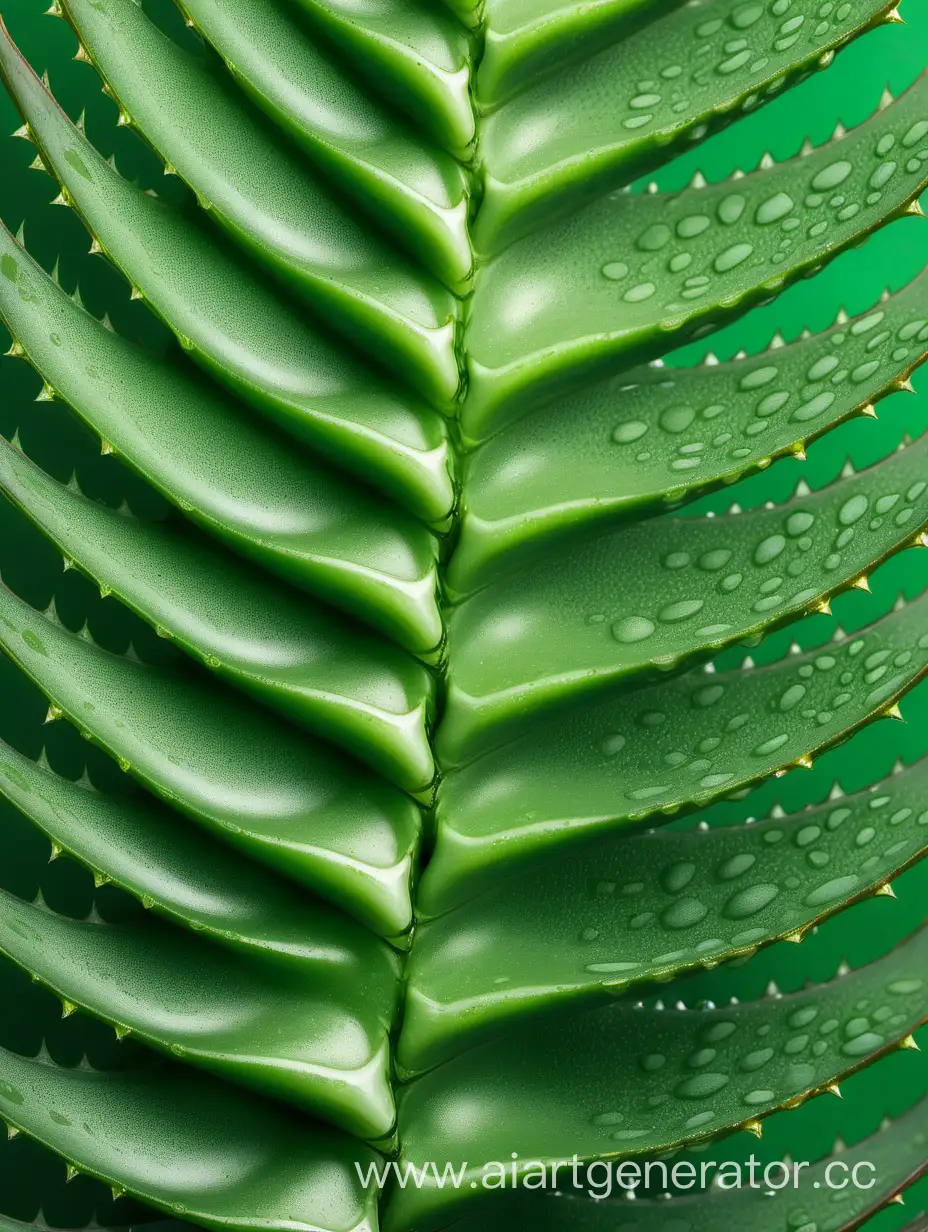 Aloe-Vera-Extreme-Close-Up-Two-Leaves-Green-Background-Repeat-Pattern