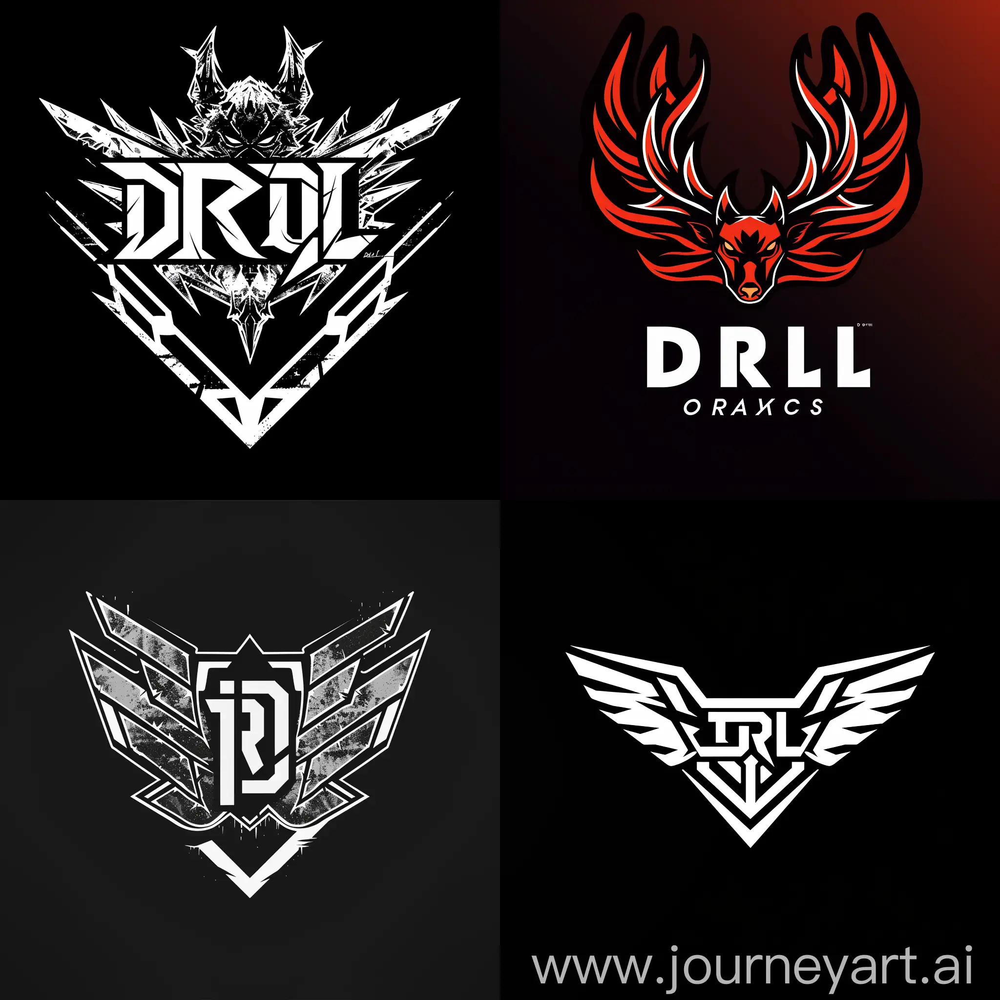 создай логотип игровой компании из символов: d r l; высокое качество; хорошая детализация; четкая прорисовка; качественное изображение.