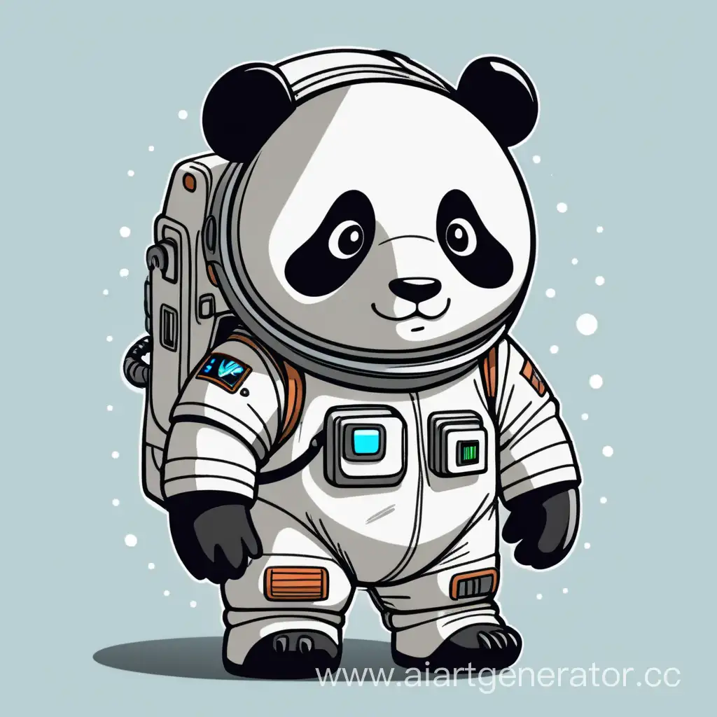 Cartoonish-Panda-Astronaut-in-Spacesuit-Floating-in-Space