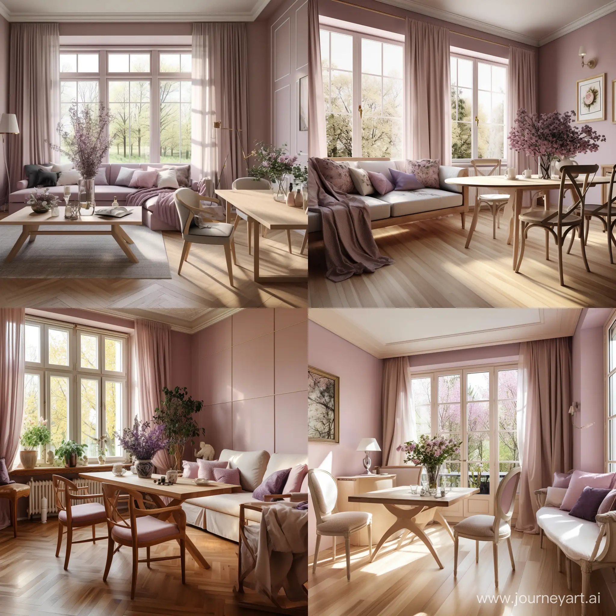 Cozy-Living-Room-with-Garden-View-in-Mauve-and-Beige-Tones