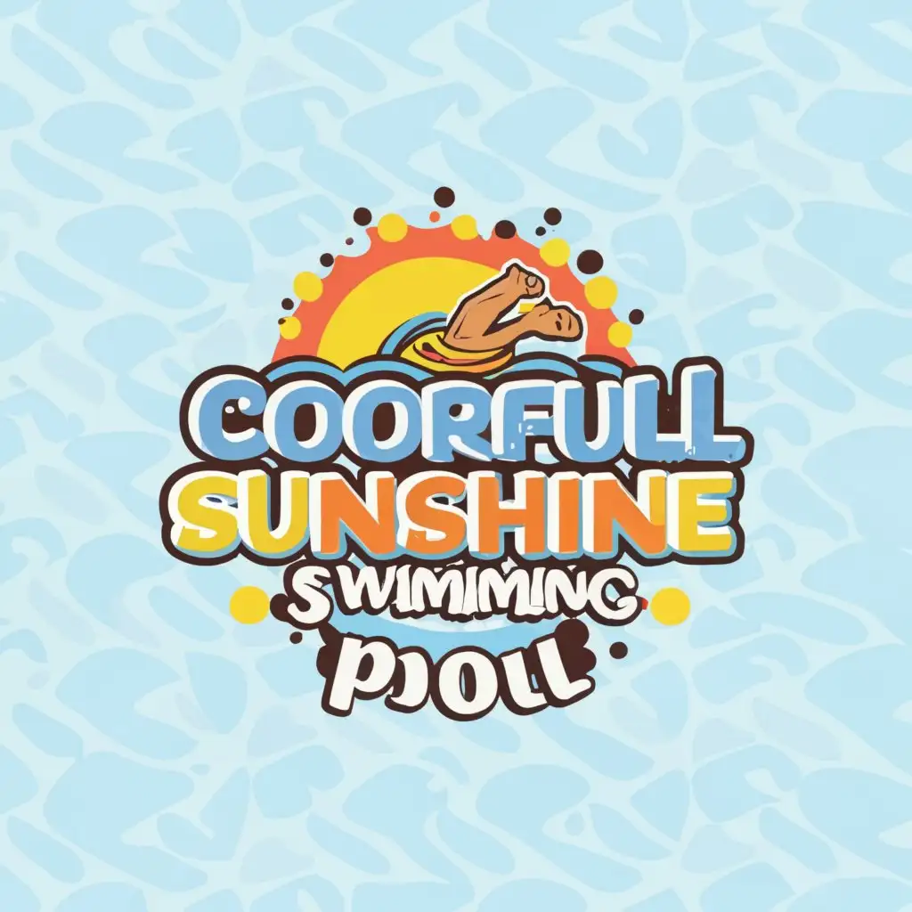 a logo design,with the text "Colorful Sunshine Swimming Pool", main symbol:Swimming,Moderate,be used in Sports Fitness industry,clear background