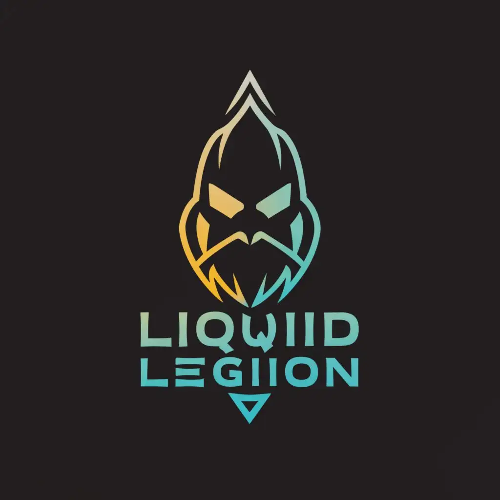 LOGO-Design-For-Liquid-Legion-Futuristic-Robot-Diver-Head-in-Water-Droplet