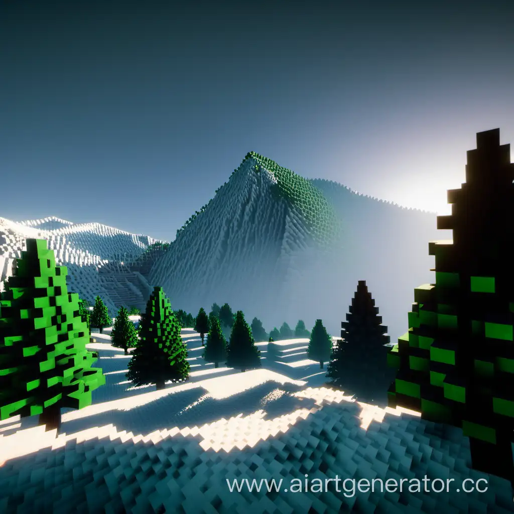 Majestic-Minecraft-Snowscape-with-RTX-4K-Cubic-Graphics