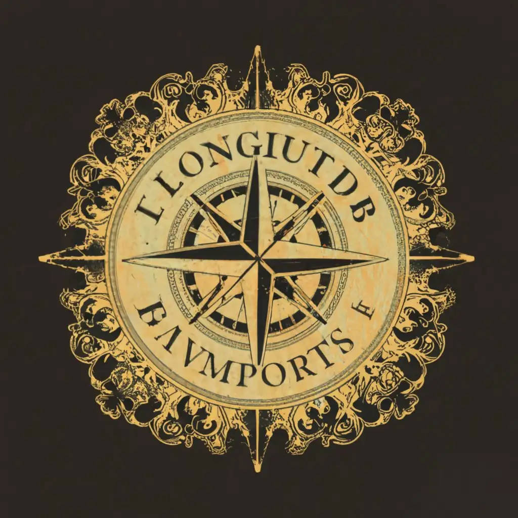 LOGO-Design-for-Longitude-78-Degrees-West-Imports-Elegant-Compass-Symbol-for-Retail-Branding