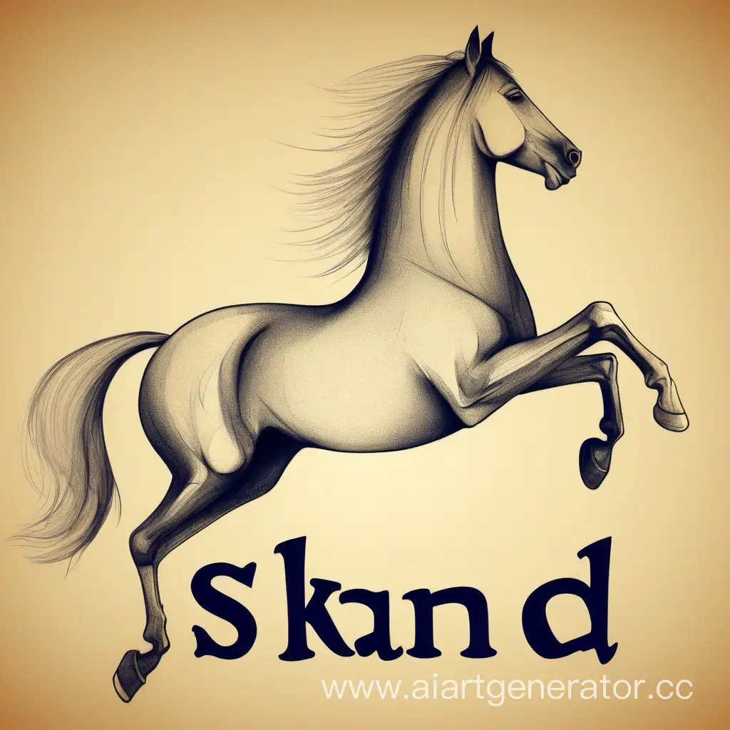 нарисуй коня, а на самом коне напиши слово "сканд"