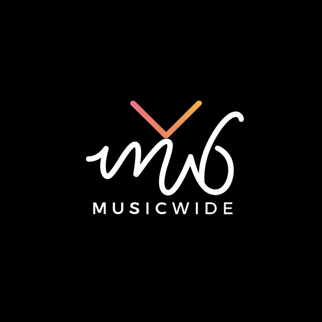 a logo design,with the text "MusicWide", main symbol:MW,Moderate,be used in Entertainment industry,clear background