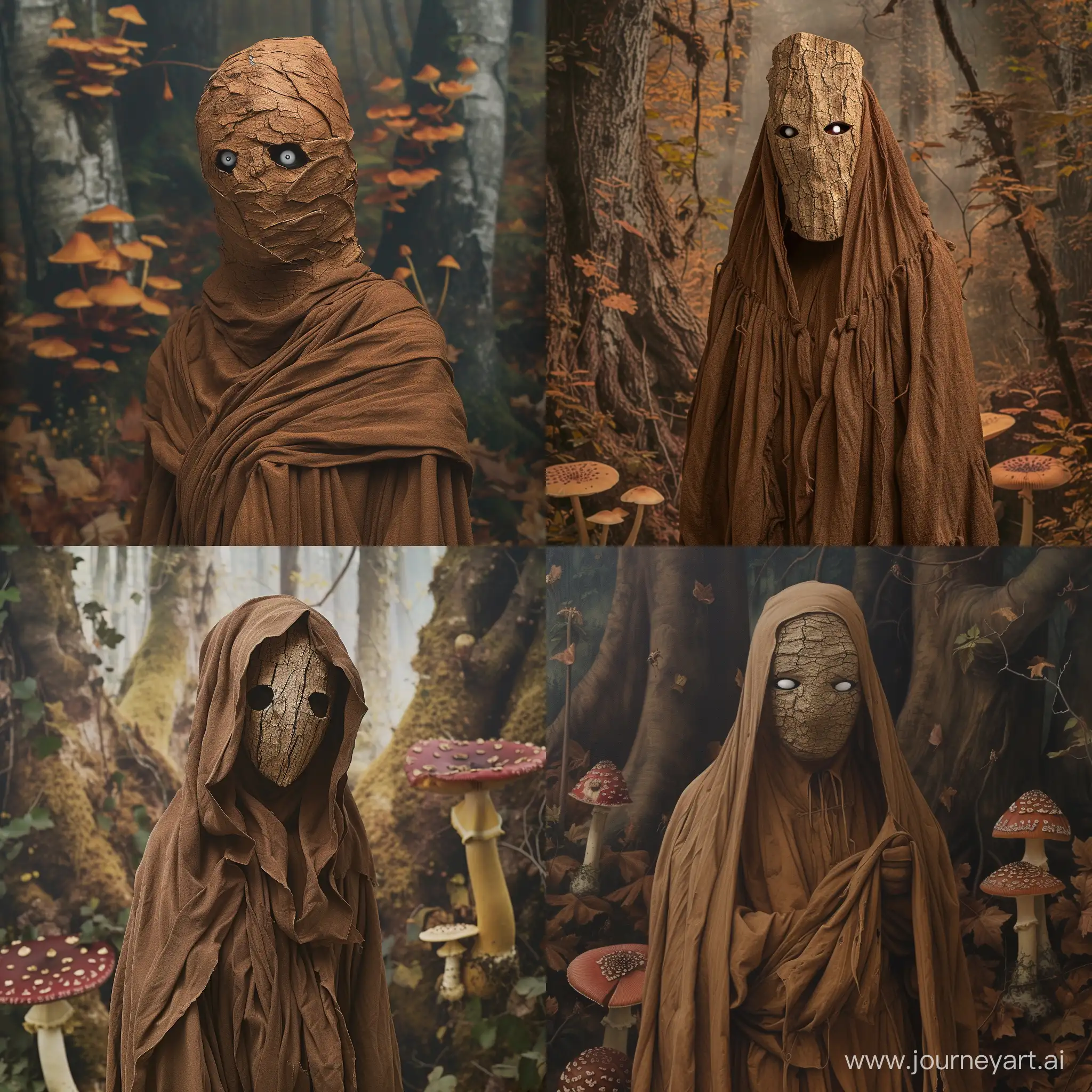 Mystical-Occultist-in-Enchanting-Forest-Setting-with-Tree-Bark-Mask