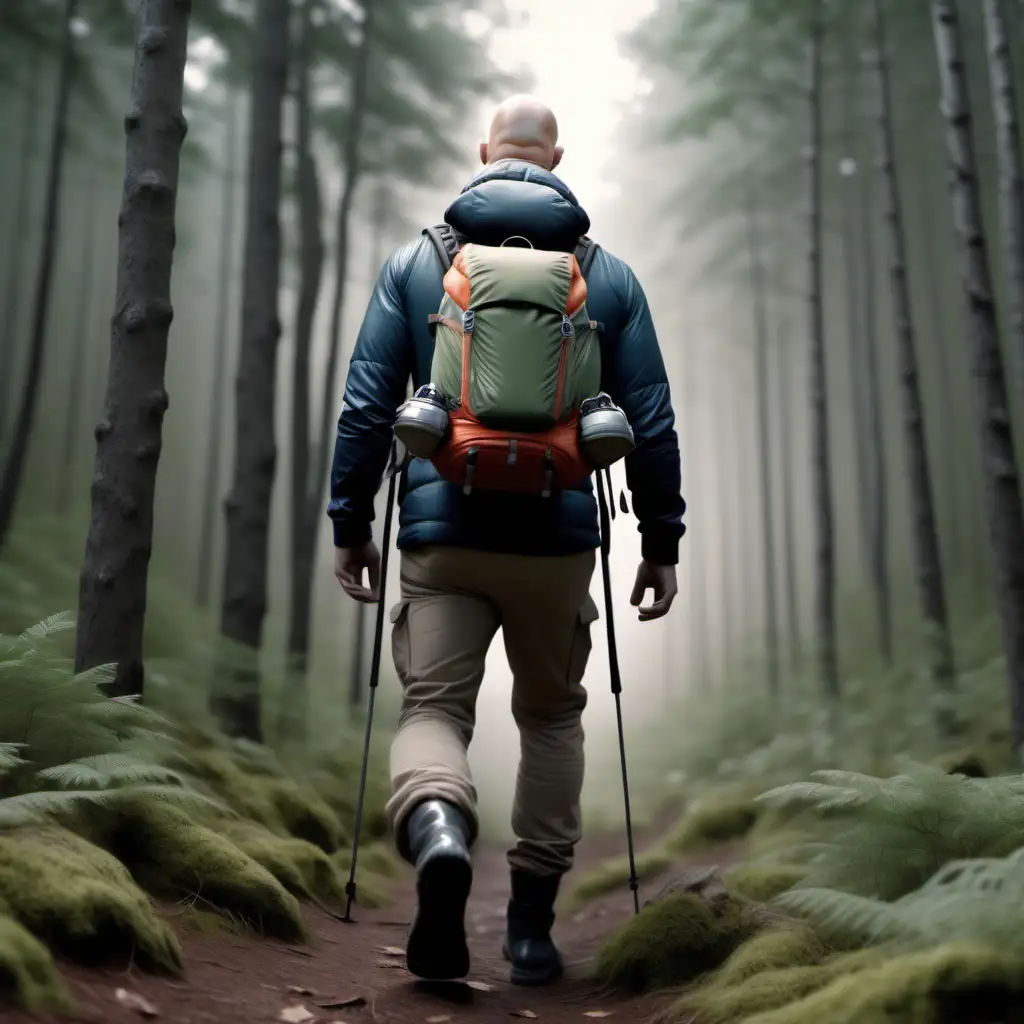 Adventurous Hiking Expedition Fit Explorer in Nordic Forest