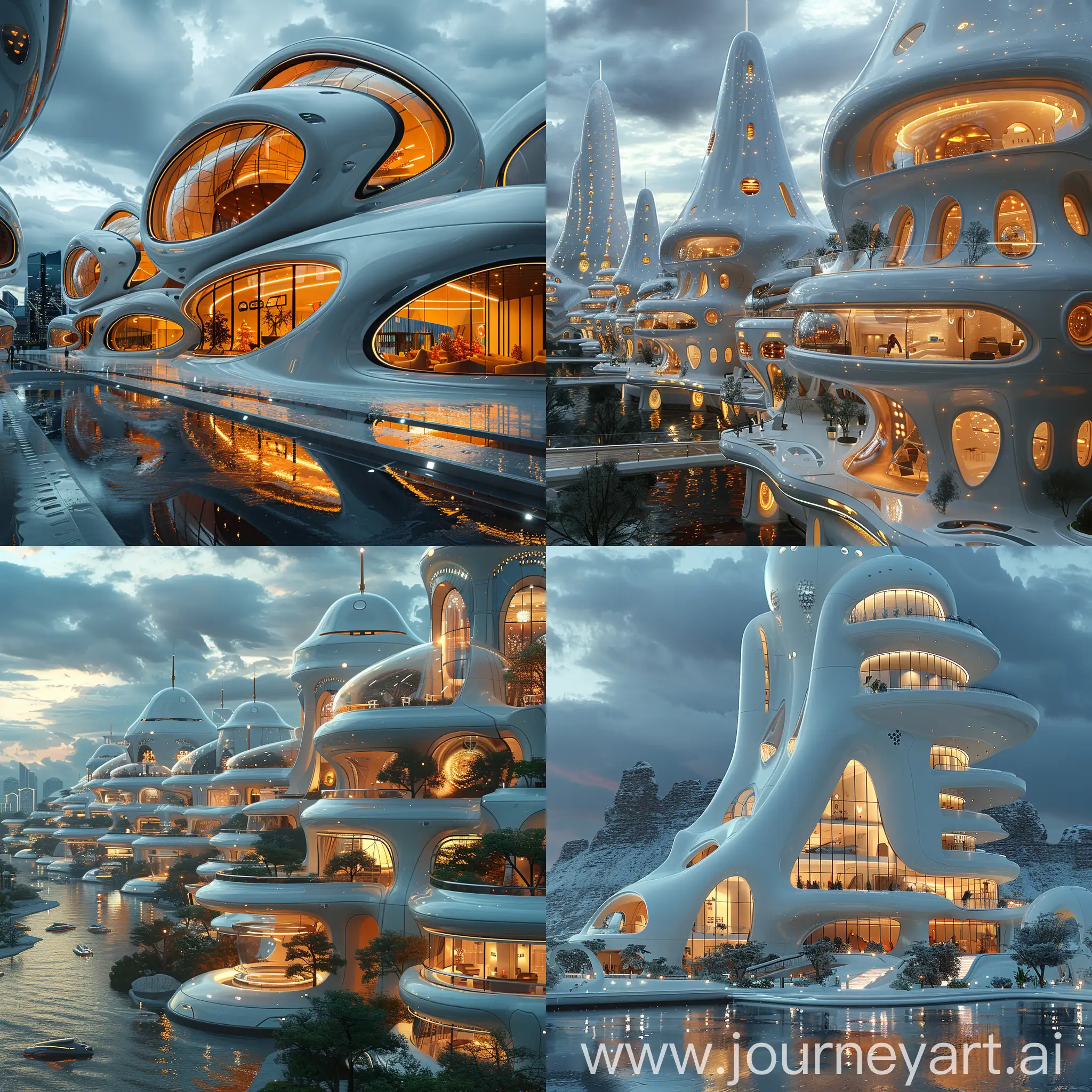 Futuristic Moscow, futuristic style of design, octane render --stylize 1000