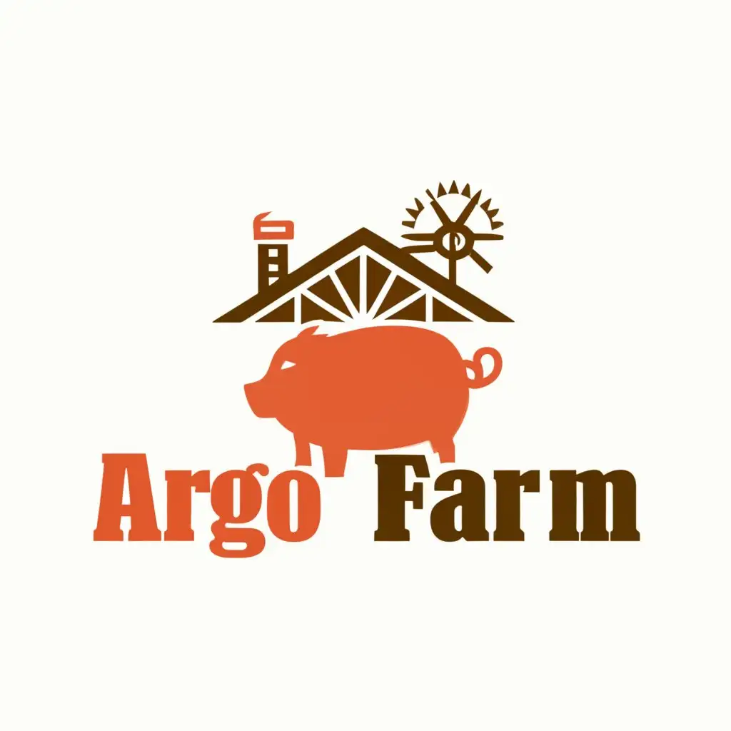 a logo design,with the text "Argo Farm", main symbol:Pig Farm,complex,clear background