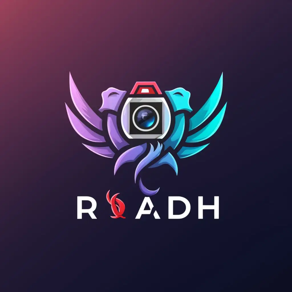 a logo design,with the text 'RIAD', main symbol:Dragon Camera ,Moderate,clear background