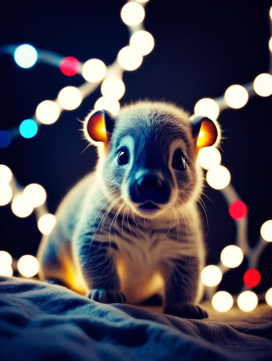 Festive Christmas Animals Illuminated with Lights
