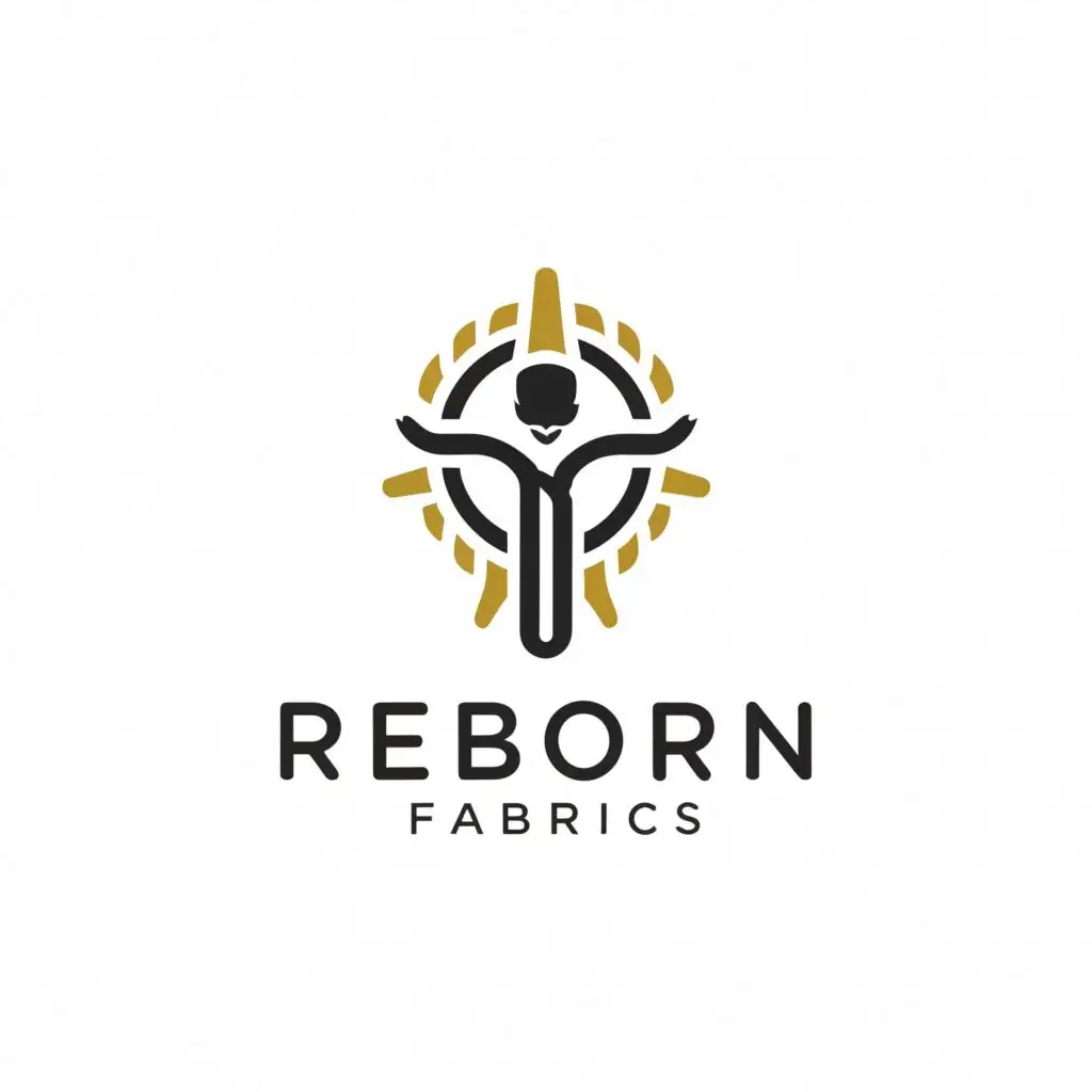 a logo design,with the text "Reborn fabrics", main symbol:If you've been a good man, you can't do that.,Minimalistic,clear background
