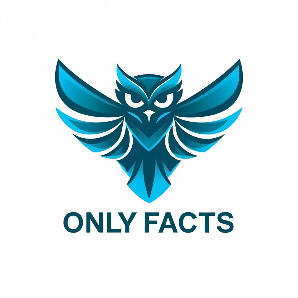 a logo design,with the text "Only facts", main symbol:An owl,complex,be used in Education industry,clear background