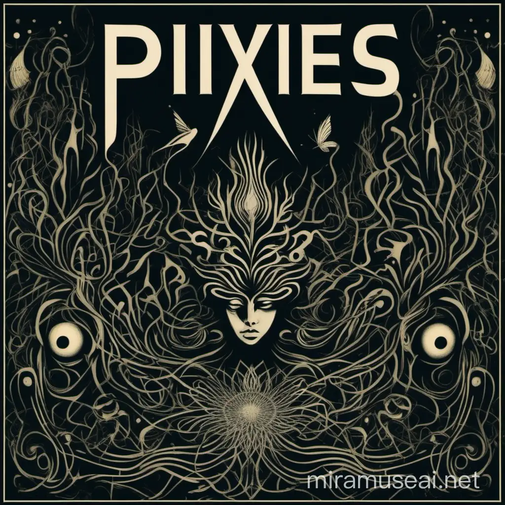 poster for the song pixies where is my mind in a dark style with dark and gentle motifs more abstract