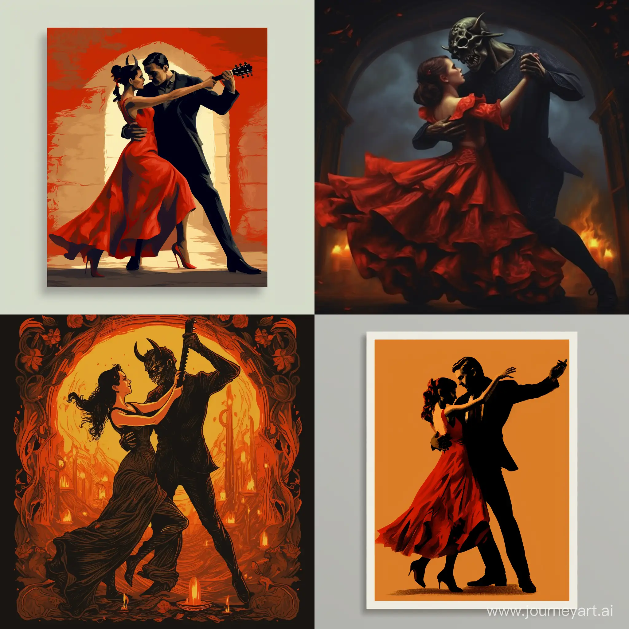 Enchanting-Dance-The-Devil-and-Witch-Tarot-Card