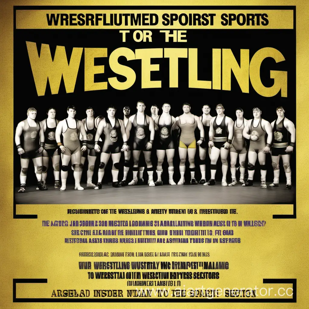 poster for recruitment to the wrestling sports section