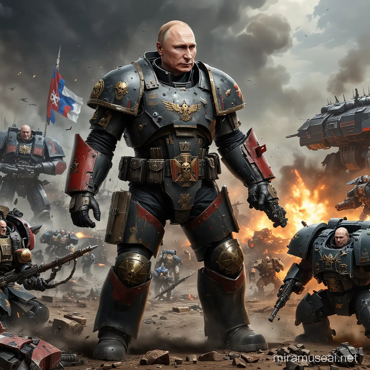 Chaos Warhammer 40k Space Marines Battle in PutinThemed Arena