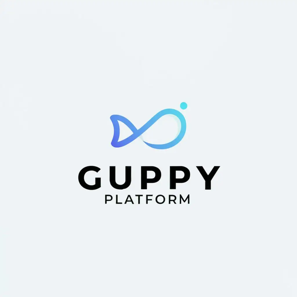 a logo design,with the text "Guppy Platform", main symbol:Guppy fish tail,Minimalistic,be used in Technology industry,clear background