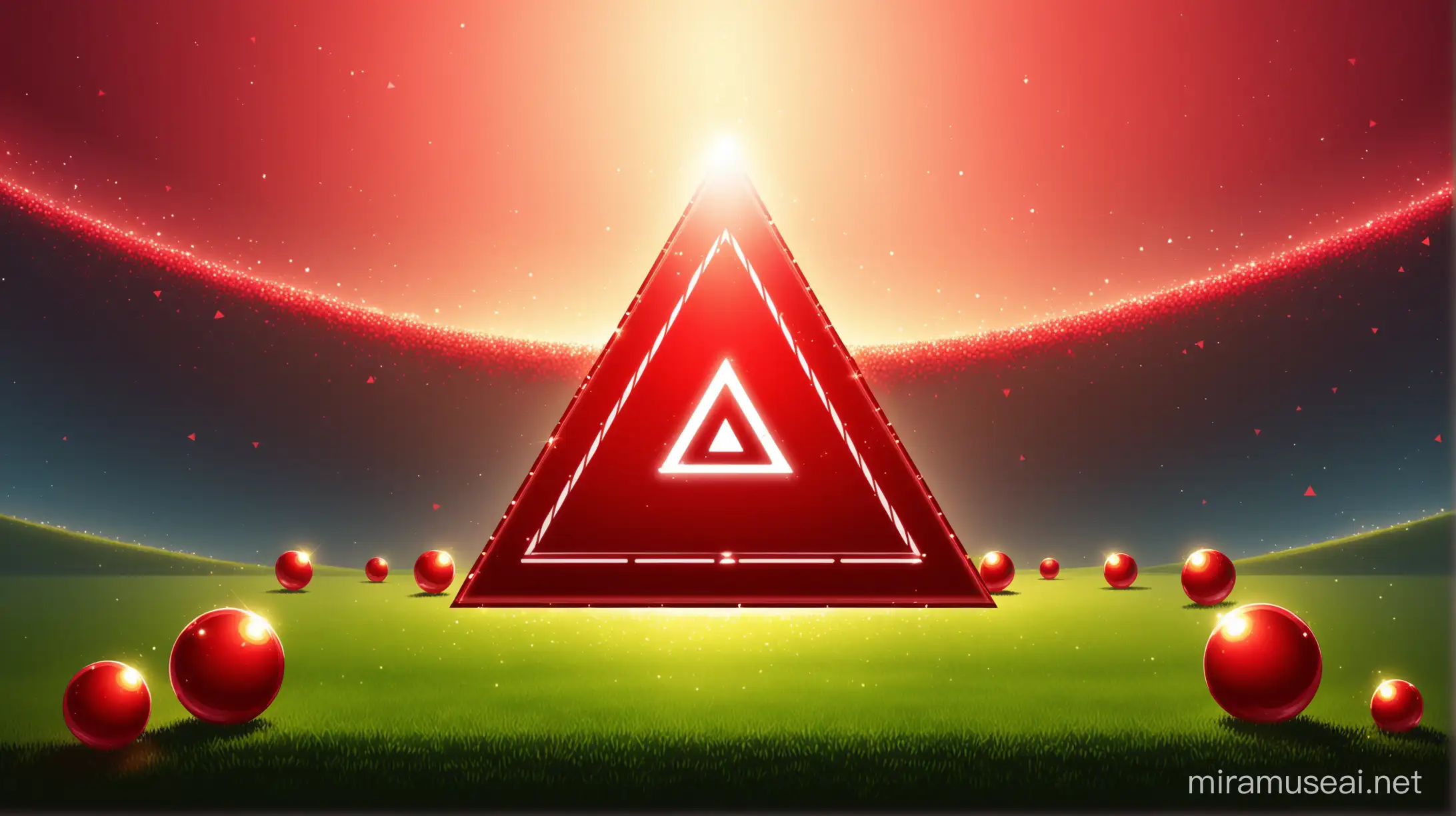 4K Animated Red Triangular Spheres with Trozen Panel Login Fields