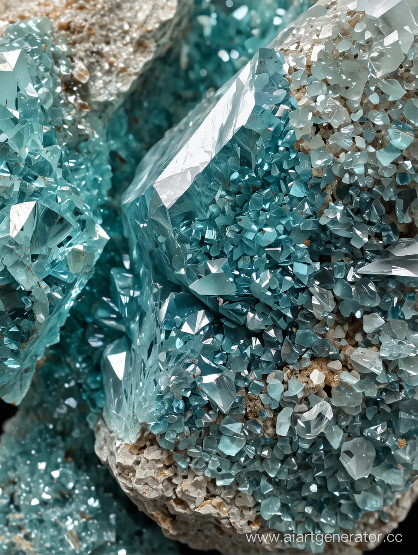 blue Achroite Crystal big close up stone
