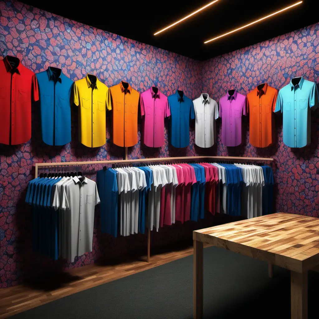 Colorful Shirt Wall Booth Vibrant Fashion Display