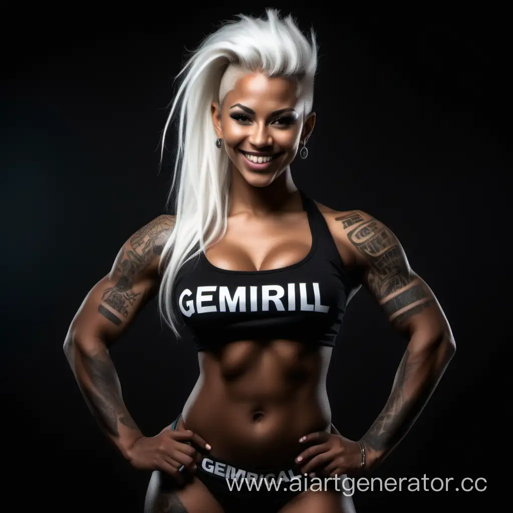 Sultry-Fitness-Model-with-Mohawk-Hair-in-Dimlit-Ambiance-GEMIRILL-Tattoo