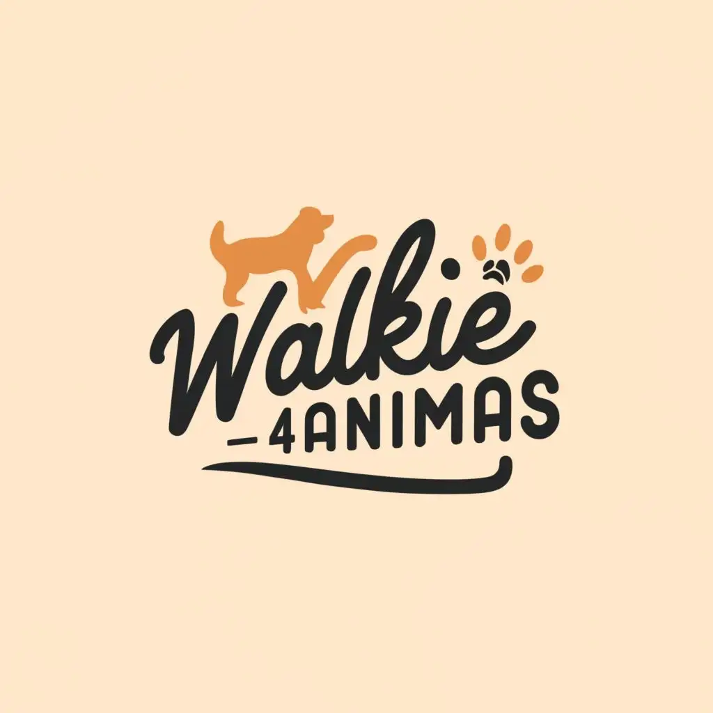 a logo design,with the text "walkie4animals", main symbol:animals,Moderate,be used in Retail industry,clear background