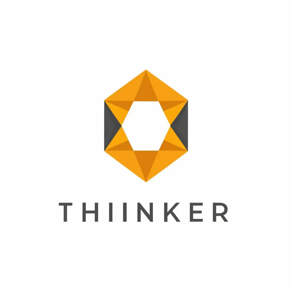 a logo design,with the text "thinker", main symbol:loop origami Art,Minimalistic,clear background