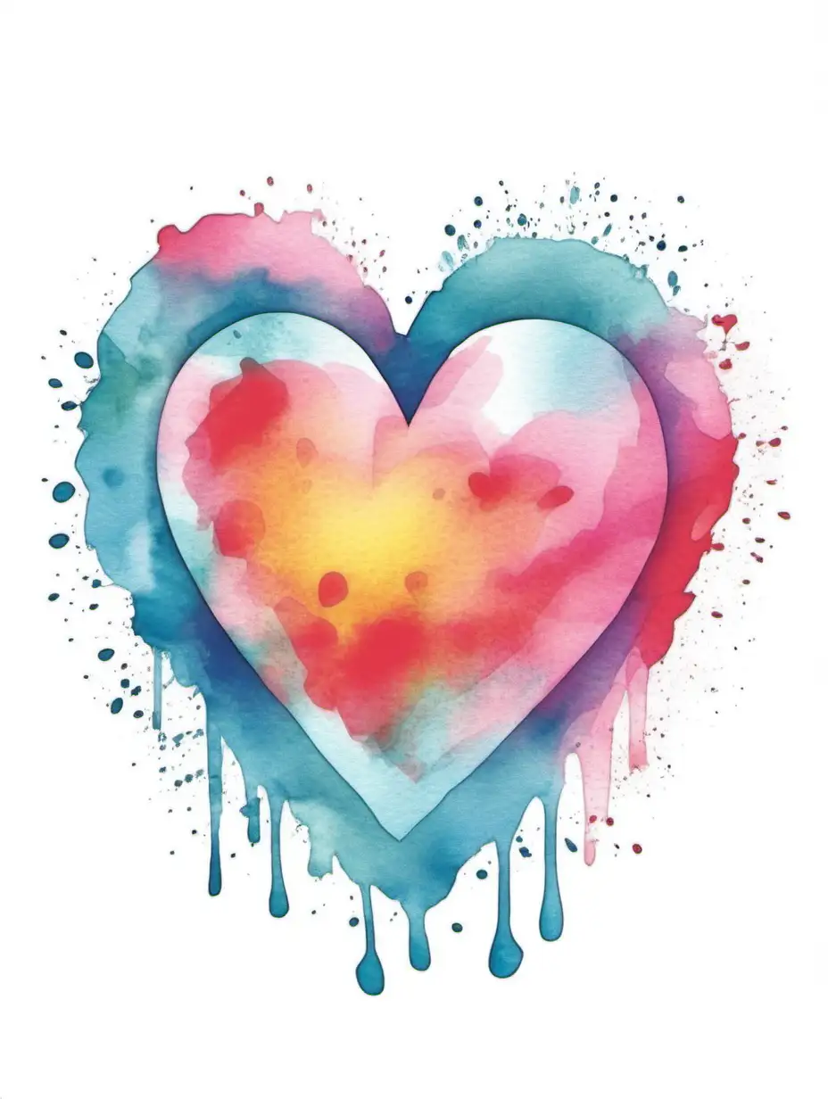 Heart of kindness.

Style: Water Colour
Mood: Inspiring and colourful
T -shirt design graphic, vector, contour, white background.
