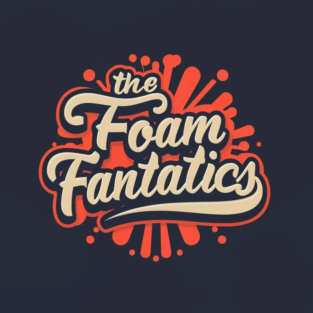 logo, words only, with the text "THE FOAM FANATICS", typography, be used in Entertainment industry
