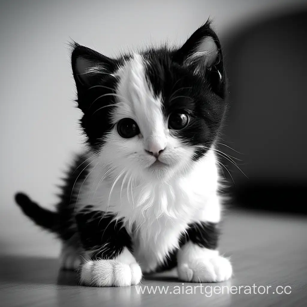 Adorable-Black-and-White-Kitty-with-Gentle-Demeanor