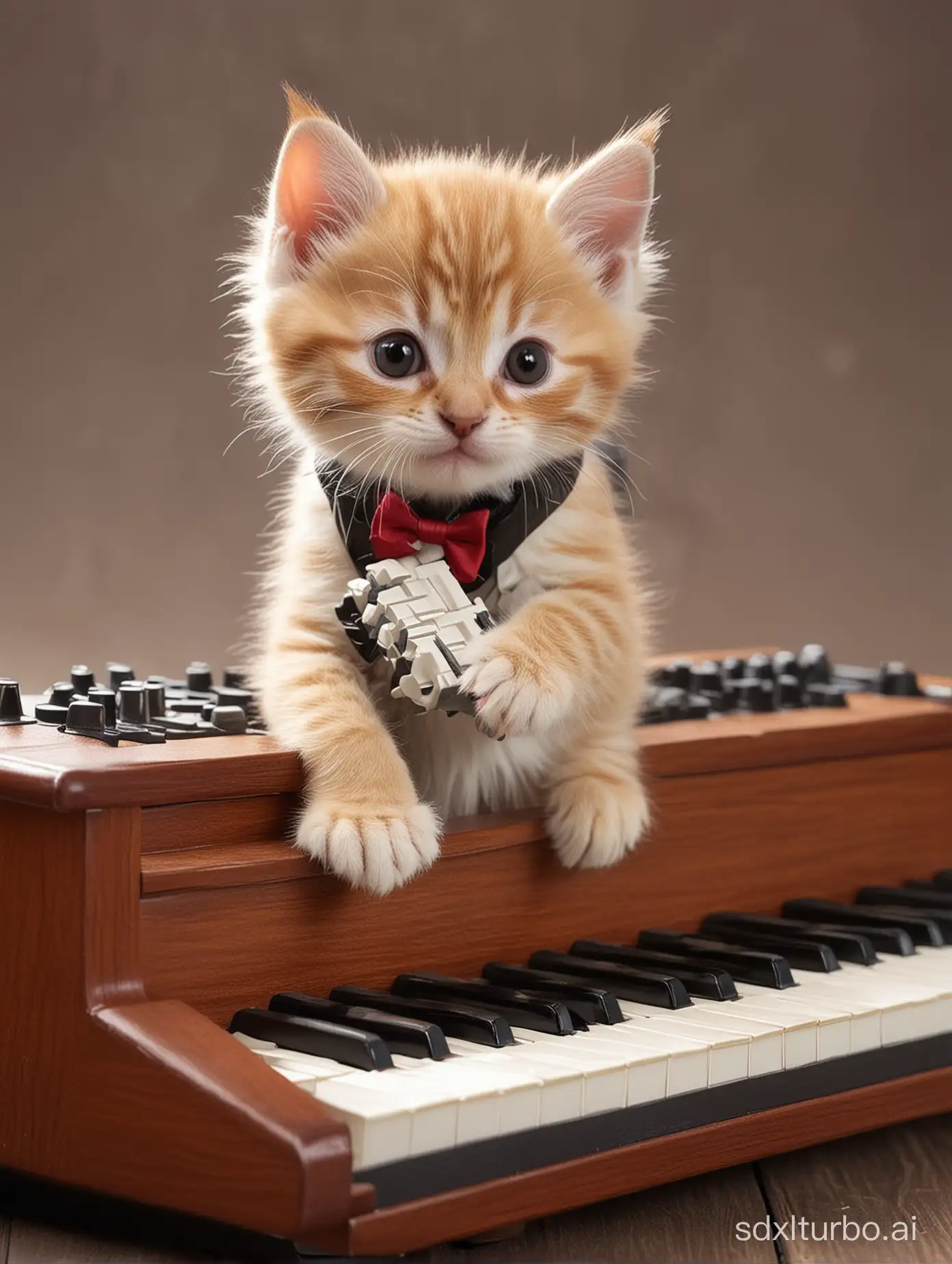 Anthropomorphic-Kitten-Playing-Keyboard-Cute-Feline-Musician-in-Action
