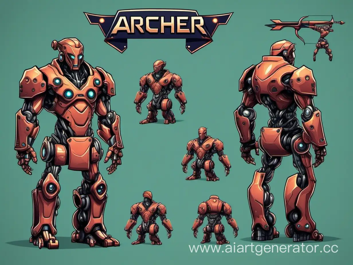 Futuristic-Archer-Robot-for-2D-Game-Design