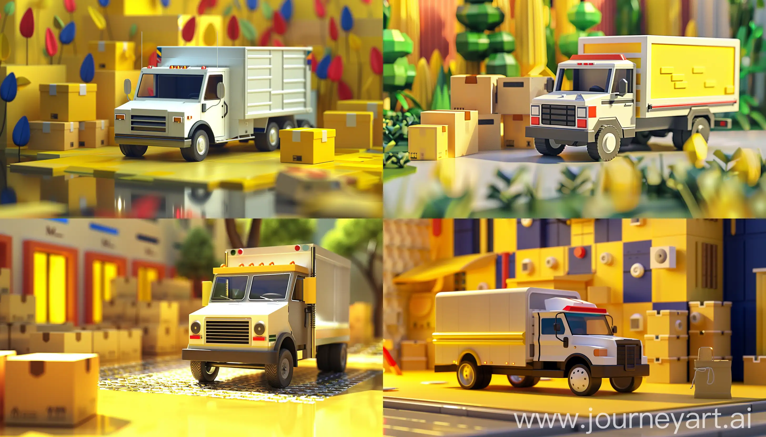 Efficient-Mail-Delivery-YellowThemed-Mail-Truck-and-Packages