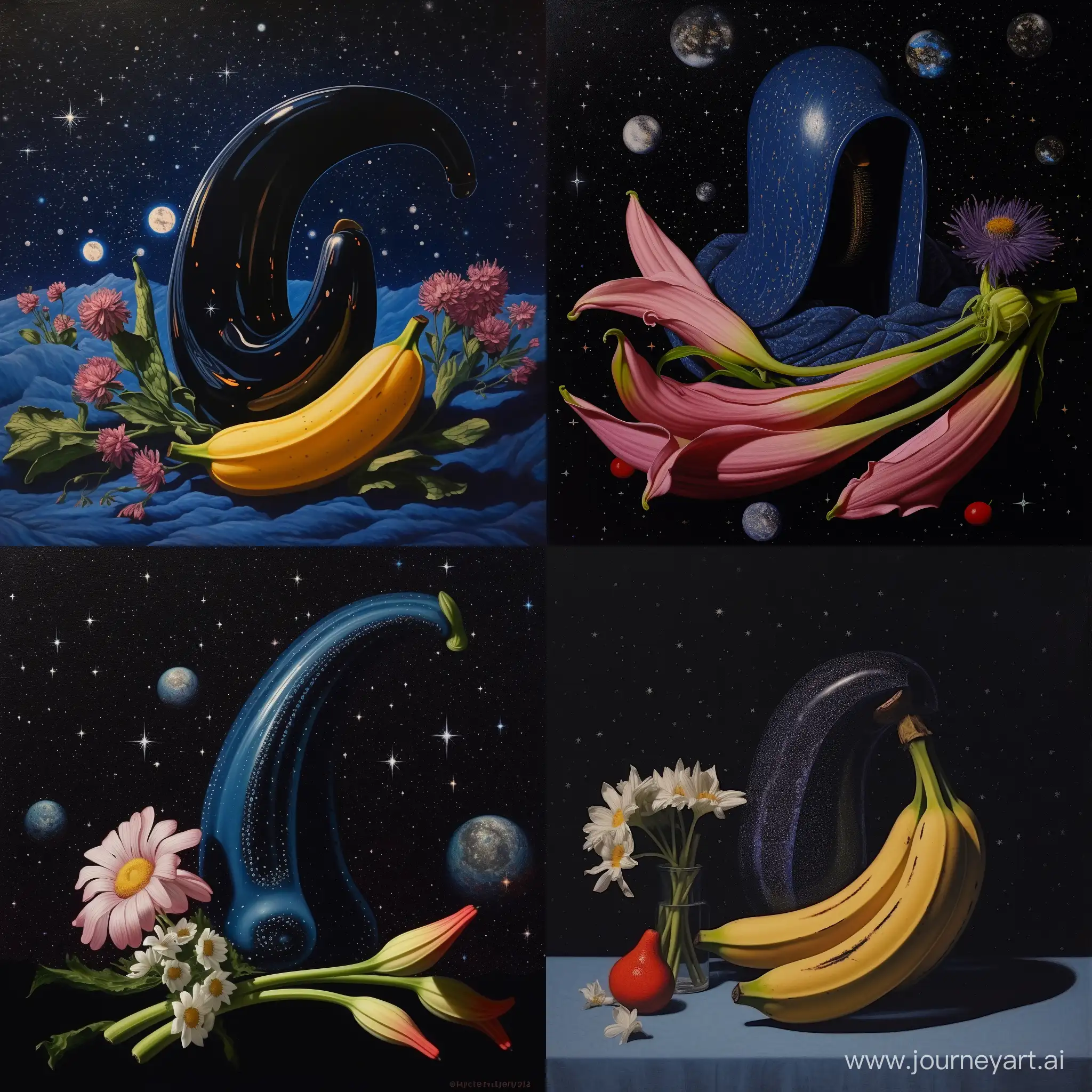 Unique-Cosmic-Scene-Black-Banana-with-Blue-Cap