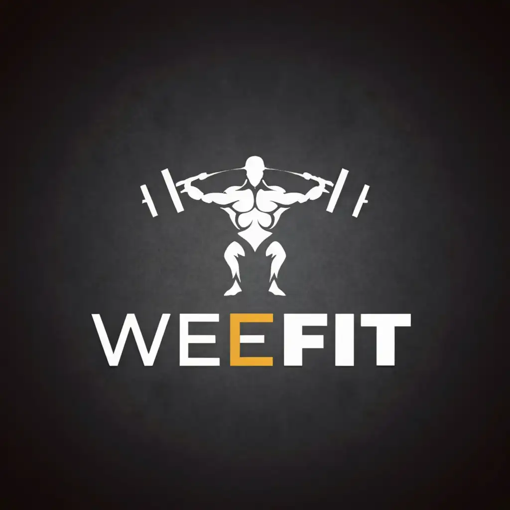 a logo design,with the text "WeFit", main symbol:crossfit personal trainer,Moderate,be used in Sports Fitness industry,clear background