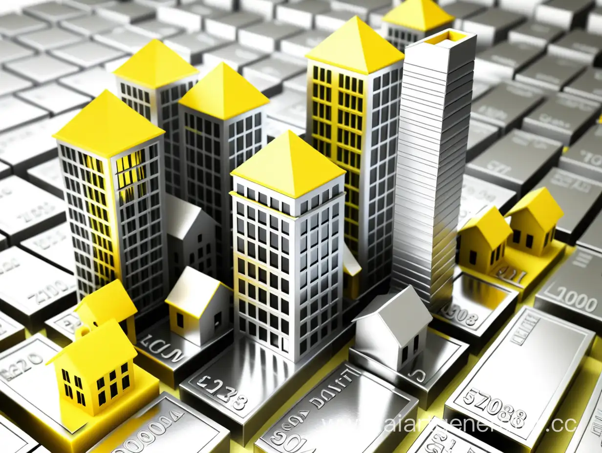 инвестиции в коммерческую недвижимость, желтые детали в серебре