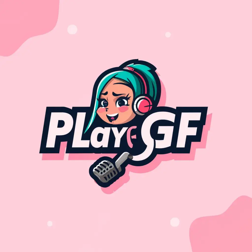 LOGO-Design-For-PlayGF-Modern-Text-with-Short-Skirt-Cam-Girl-Symbol