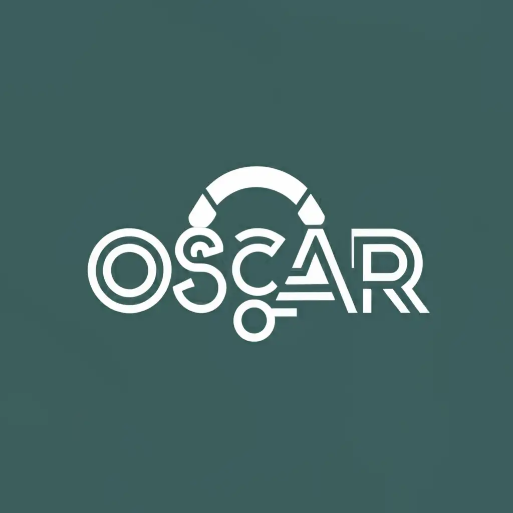 a logo design,with the text "oscar", main symbol:the logo include of dj headphone and name,Moderate,clear background